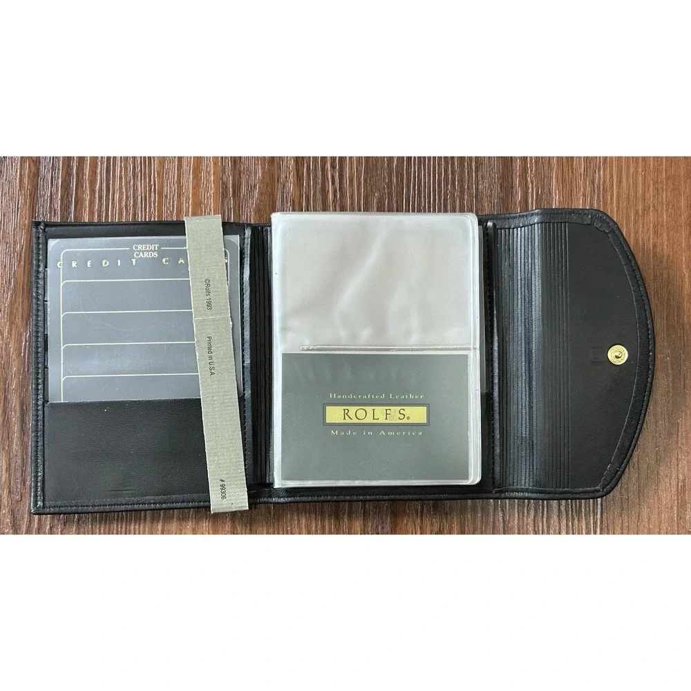 Vintage ROLFS Leather Wallet Made in‎ USA Cowhide Handcrafted Credit Card NEW